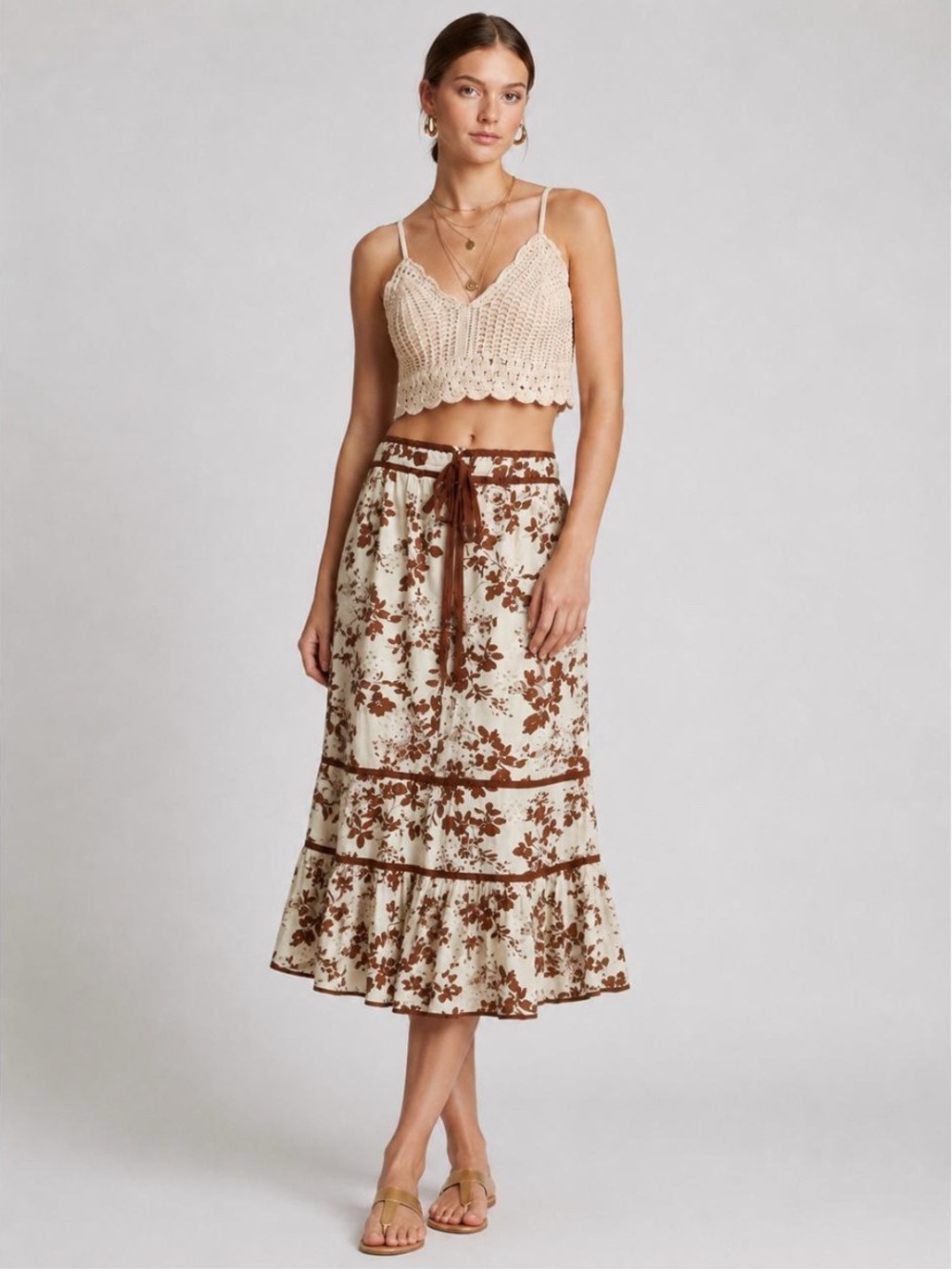 NWT En Saison Emilia Floral Maxi Skirt